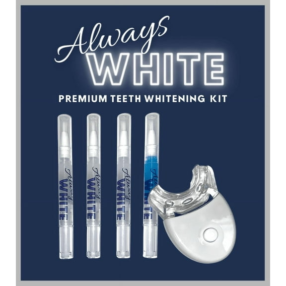 Always White - 3 Premium Teeth Whitening Touch-up Pens (2ml each) 1 Remineralization Pen - White Light LED ! Professional 35% Gel Whiten - Made in USA - Whiten your teeth on the Go