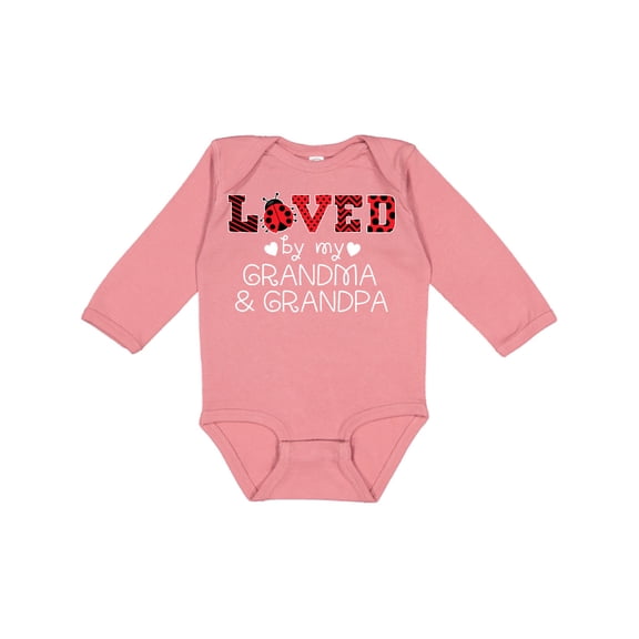 Inktastic Loved by My Grandma and Grandpa Cute Ladybug Boys or Girls Long Sleeve Baby Bodysuit