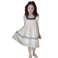thumbnail image 2 of JDQJBZ Robe à Manches Courtes pour Filles Imprimé Floral Ourlet à Volants Tenue Décontractée d'Été, 2 of 5