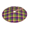 thumbnail image 2 of Kll Mardi Gras Plaid Christmas Tree Skirt 48",Party Decorations Farmhouse For Christmas Decorations Holiday Party, 2 of 8