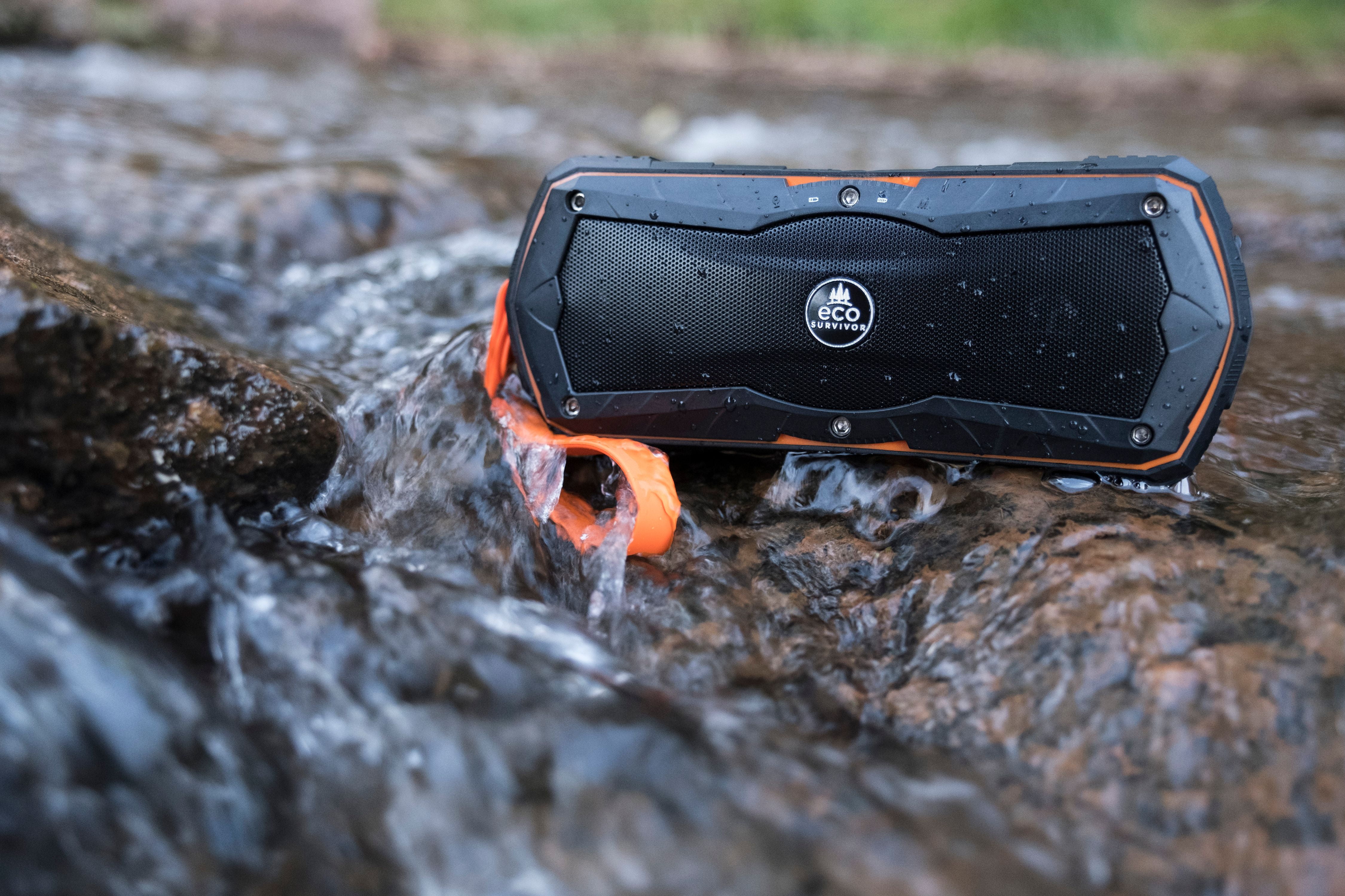 EcoSurvivor Outdoor Bluetooth Speaker, 1-Port USB, Battery Pack, Water Resistant, 34425