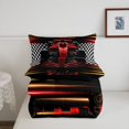 thumbnail image 5 of Manfei Race Car Full Size Comforter Sets,Classic Sports Print Bedding Comforter Set,Yellow Red,Black Reversible,3 Pieces,1 Comforter and 2 Pillowcases, 5 of 7