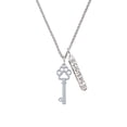 thumbnail image 2 of Delight Jewelry Silvertone Open Paw Key Silvertone Sisters Best Friends Forever Bar Charm Necklace, 23", 2 of 4