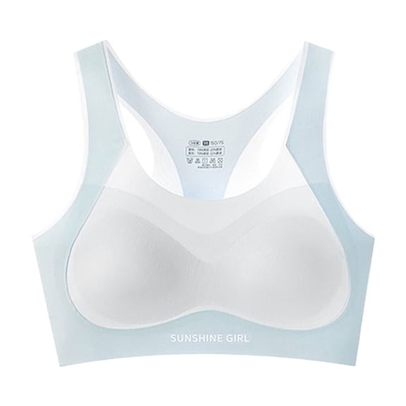 LYMAYTER Girls Breathable Cotton Bras for 12-15Y Teens Longline Crop Seamless Fixed Pads