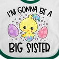 thumbnail image 4 of Inktastic Easter I'm Gonna Be a Big Sister with Purple and Pink Eggs Girls Baby Bib, 4 of 4