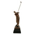 thumbnail image 4 of Professional Golfer Swinging Golf Club Bronze Electroplated Decor Statue 15" H, 4 of 8