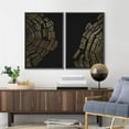 thumbnail image 4 of IDEA4WALL Framed Canvas Print Wall Art Set Gold & Black Dark Wood Rings Landscape Abstract Modern Art Minimalist Chic Relax/Calm for Living Room, Bedroom, Office - Black 24"x36"x3, 4 of 5