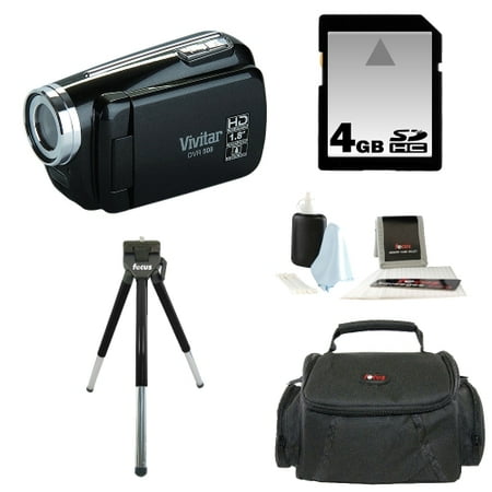 Vivitar DVR508 HD Digital Video Camcorder in Black + 4GB Kit