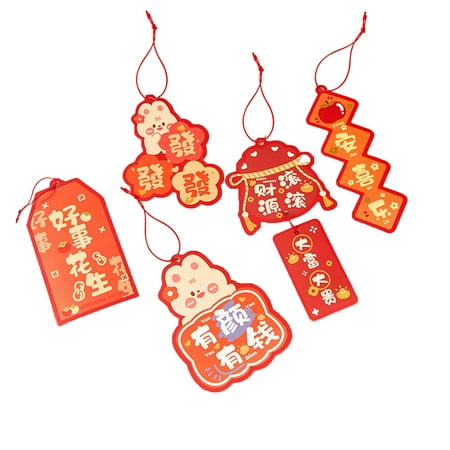 

SOAOUN Hanging Pendant Decorative Eye-catching Fashion Chinese Spring Festival Small Safe Auspicious Knot Car Hanging