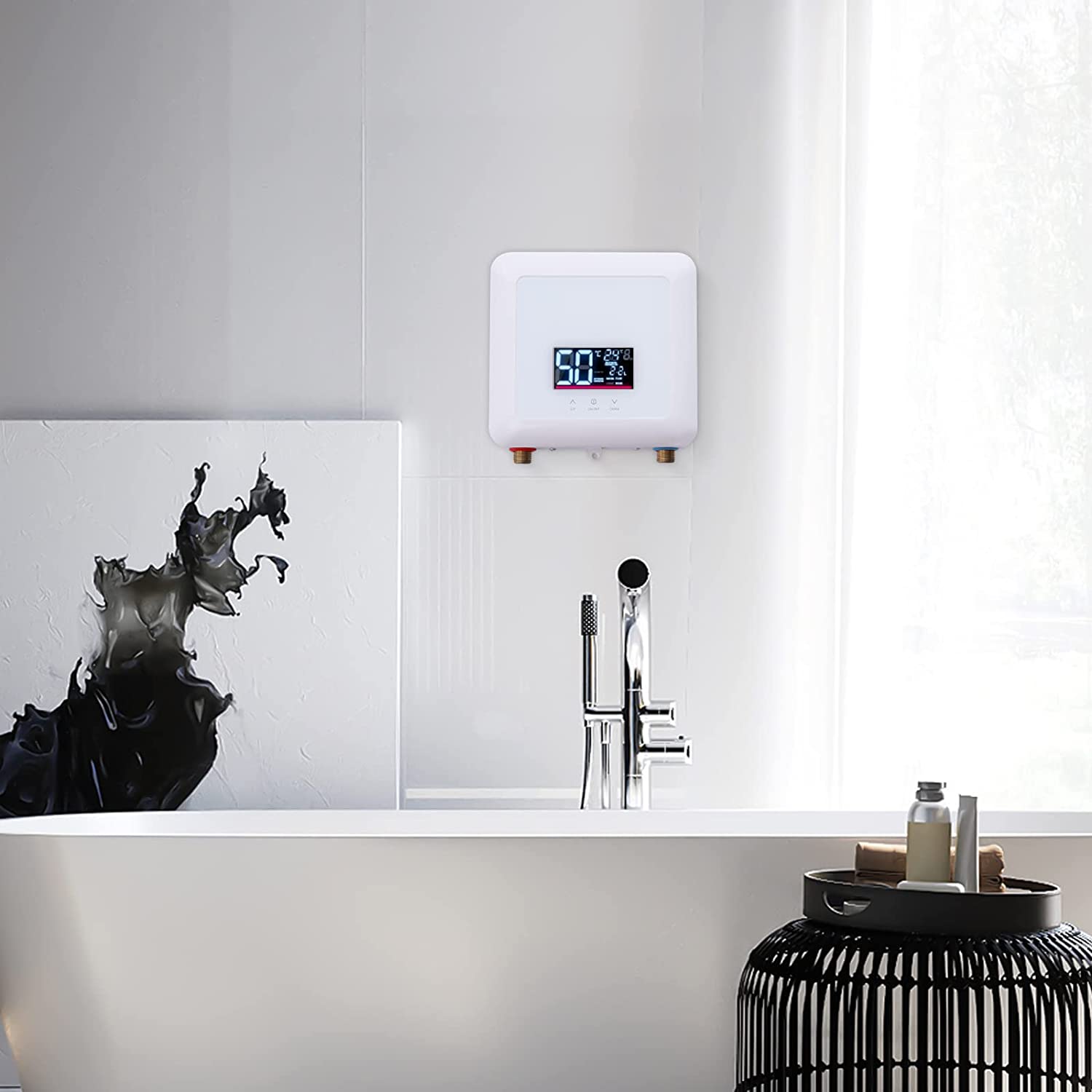 Miumaeov 5500W Tankless Water Heaters Shower Kitchen Electric Instant Hot Water Heater