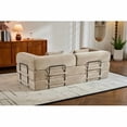 thumbnail image 5 of Sofa cama convertible con almohada cilíndrica, sofá de colchón plegable de corduro con marco de forma fija, sofá de pie para salón y dormitorio (beige), 5 of 5