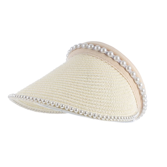 FONDOTIN Comfortable White Wide Brim Sun Hats Straw Breathable Caps for Daily Outdoor Wear