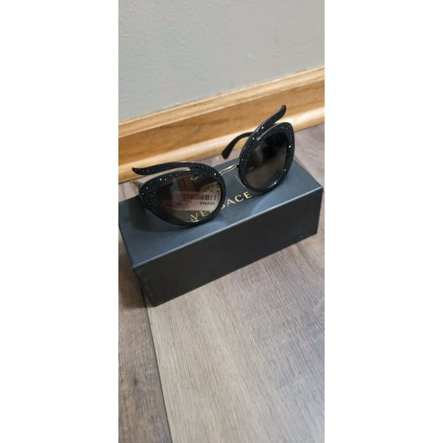 MIU MIU LA FOLIE 04T Black Crystal Silver Gradient Oversized Sunglasses MU04TS