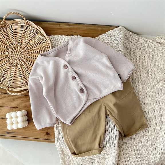 Vedolay Girls Jackets Girl's Cozy Jacket Fall Winter Casual Fuzzy Outwear Coat,Beige 12-18 Months