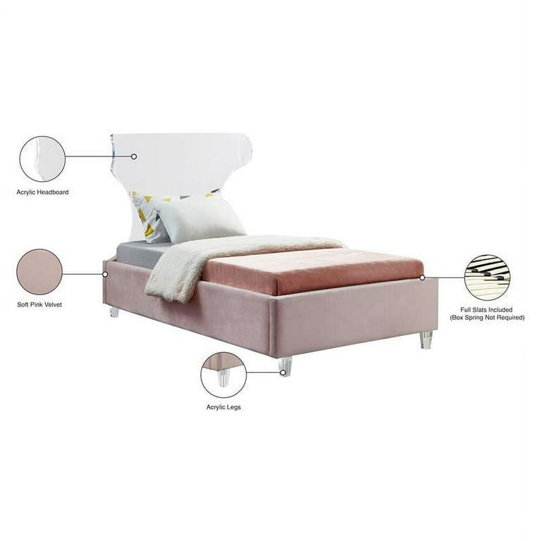 Meridian Furniture Ghost Velvet Twin Bed Meridian Furniture Ghost Velvet Twin Bed