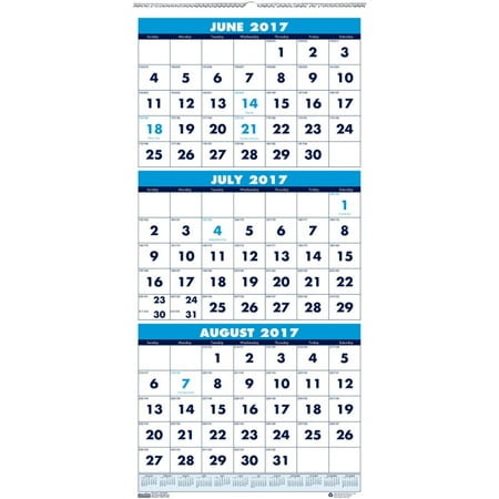 2017 horizontal calendar