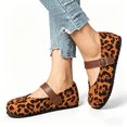 thumbnail image 6 of Women's Faux Suede Mary Jane Flats, Adjustable Buckle Strap Leopard Print Casual Shoes, 6 of 6