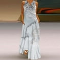 thumbnail image 2 of pimelu Dresses for Women Dresses for Women Beach Loose Pocket Tank Long Dresses Summer Fashion Marbled Print Sleeveless V-Neck Womens Maxi Dress, 2 of 5