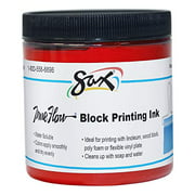 Sax True Flow Water Soluble Block Printing Ink - 8  Ounce Jar - Red - 461906