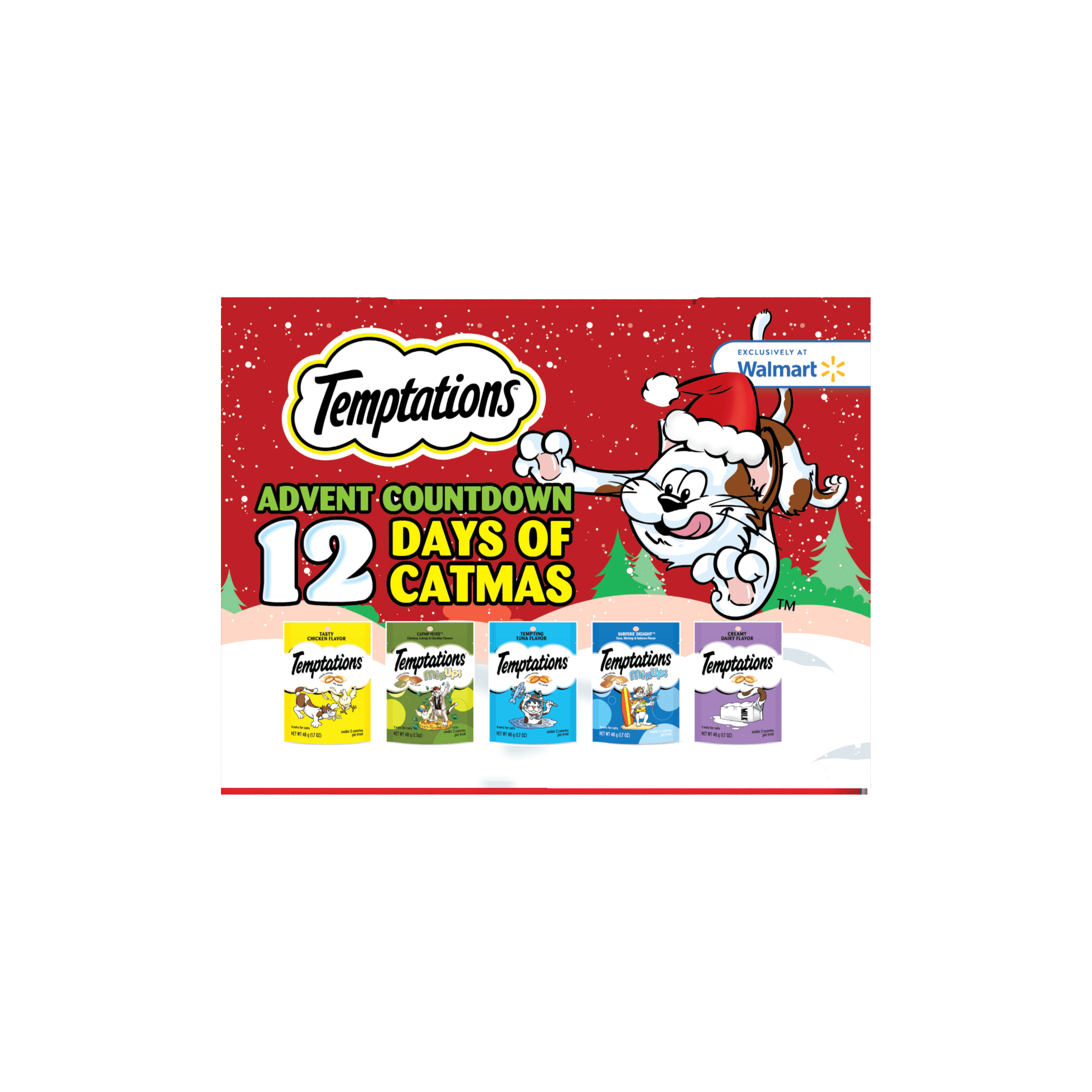 TEMPTATIONS Advent Calendar Holiday Treats for Adult Cats, 20.4 oz Variety  Pack - Walmart.com
