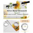 thumbnail image 3 of Sunflower Blackout Curtains Light Blocking Print Window Curtains, Yellow Spring Watercolor Floral White Thermal Insulated Window Drapes for Living Room Kitchen Cafe (2 Panels, 55"W x 39"L), 3 of 9