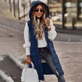 thumbnail image 2 of TQWQT Women's Long Quilted Vest Hooded Maxi Length Sleeveless Puffer Vest Padded Coat Winter Outerwear, 2 of 5