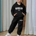 thumbnail image 6 of KHONTS Girls Letter Printed Hooded Sweatshirts and Sweatpants Pullovers Outfits, 2 Piece, Sizes 2-13 Years, 6 of 7