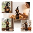 thumbnail image 6 of Vintage Hand Carved Wooden Witch Figurine, Standing Folk Art Witch Statue, Halloween Tabletop Decor for Shelf Fireplace Mantel Home Decoration, 6 of 7