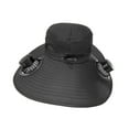 thumbnail image 2 of Sombrero con ventilador solar para exteriores con 2 ventiladores solares para hombres y mujeres, gorra de pescador ajustable, ligera, y Negro, 2 of 8