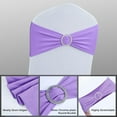 thumbnail image 7 of GoXtean 50PCS Stretch Spandex Chair Sashes Bands with Buckles Slider Universal Elastic Chair Ties for Wedding Party Banquet Baby Shower Events Decoration, Purple, 7 of 7