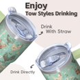 thumbnail image 4 of 20oz Chicken Pattern Tumbler with Handle Fun Birthday Christmas Gift for Chicken Lovers Women Men Insulated Travel Mug Fits Car Cup Holders Comfortable Grip Easy to Carry Errands Commutes, 4 of 6