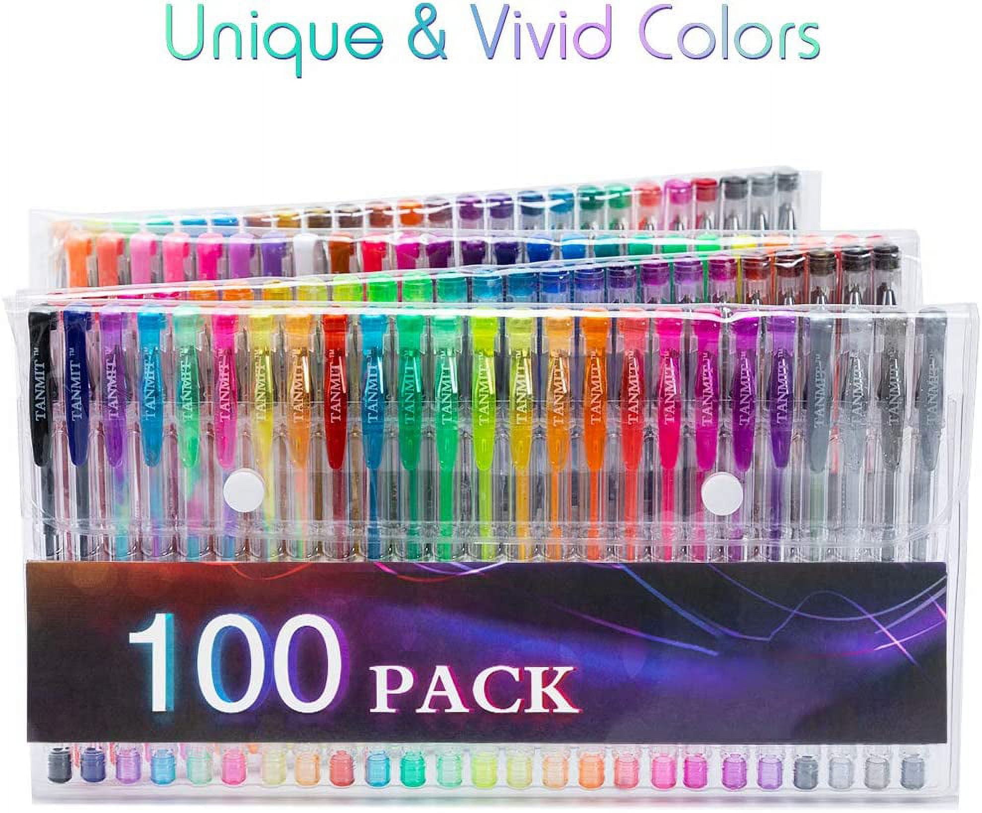 TANMIT 100 Coloring Gel Pens Set for Adults Coloring Books