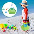 thumbnail image 5 of Christmas Saving Clearance! Sruiluo Mesh Beach Bag Children's Tote Bag Foldable Toy Storage Bag Small Messenger Bag Kids Shell Collecting Bag Market Grocery Picnic Tote, Green B, 5 of 6
