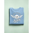 thumbnail image 3 of Fly Away - Retro Winged Emoji Graphic Women's Sweatshirt, 3 of 4