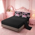 thumbnail image 3 of Erosebridal Cheetah Animal Print Kids 7pcs Bedding Comforter Set,Letter R Monogram Queen Bedding Sets For Girls,Black Reversible, 3 of 7
