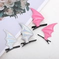 thumbnail image 5 of Unique Bargains 1 Pair Duckbill Clip Halloween Bat Hair Clip for Women Pink, 5 of 5