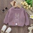 thumbnail image 2 of Toddler Girl Boy Cute Long Sleeve Knitted Easter Bunny Rabbit Pattern Sweater Pullover Tops Clothes, 2 of 9