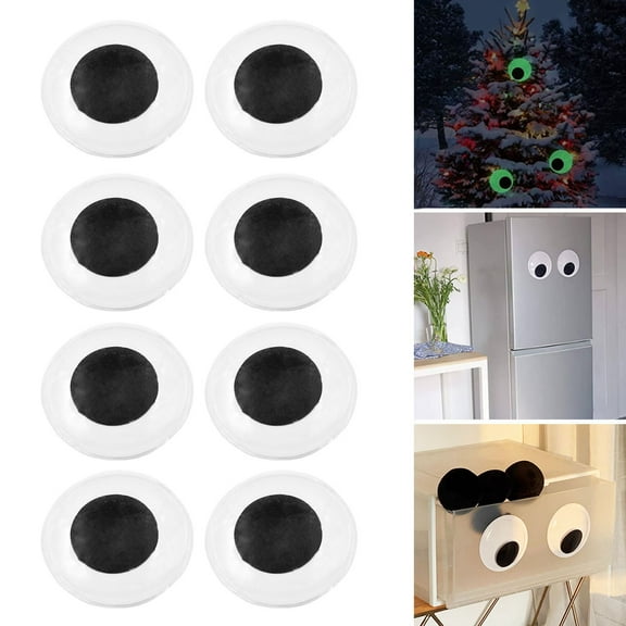 Callipe 8Pcs Halloween Eyes for Bushes Big Googly Eyes Halloween Giant Wiggle Eyes Self-Adhesive Eyes Sticker for DIY Crafts Home Decor