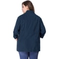 thumbnail image 5 of DARING DIVA Women's Plus Size Drawstring Waist Zip-up Utility Jacket 5X Dark Blue, 5 of 7