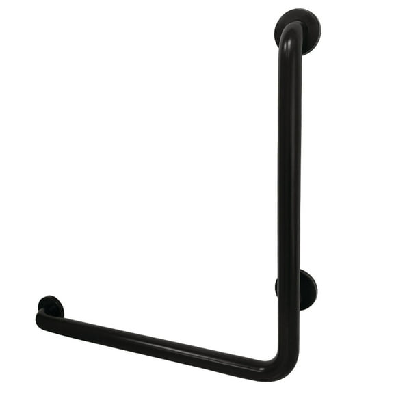 Kingston Brass GBL1224CSL0 24"x 24" L-Shaped Grab Bar - Left Hand, Matte Black