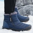 thumbnail image 4 of eileial Mens Snow Boots Waterproof Winter Boots for Men Lined Warm Ankle Boots Zipper Closure Slip on Outdoor Boot,Blue 9.5, 4 of 5