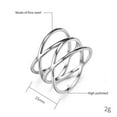 thumbnail image 2 of PAURO Women's Stainless Steel Hip Hop Hollow Out Cross Plain Statement Ring Silver Size 5, 2 of 5