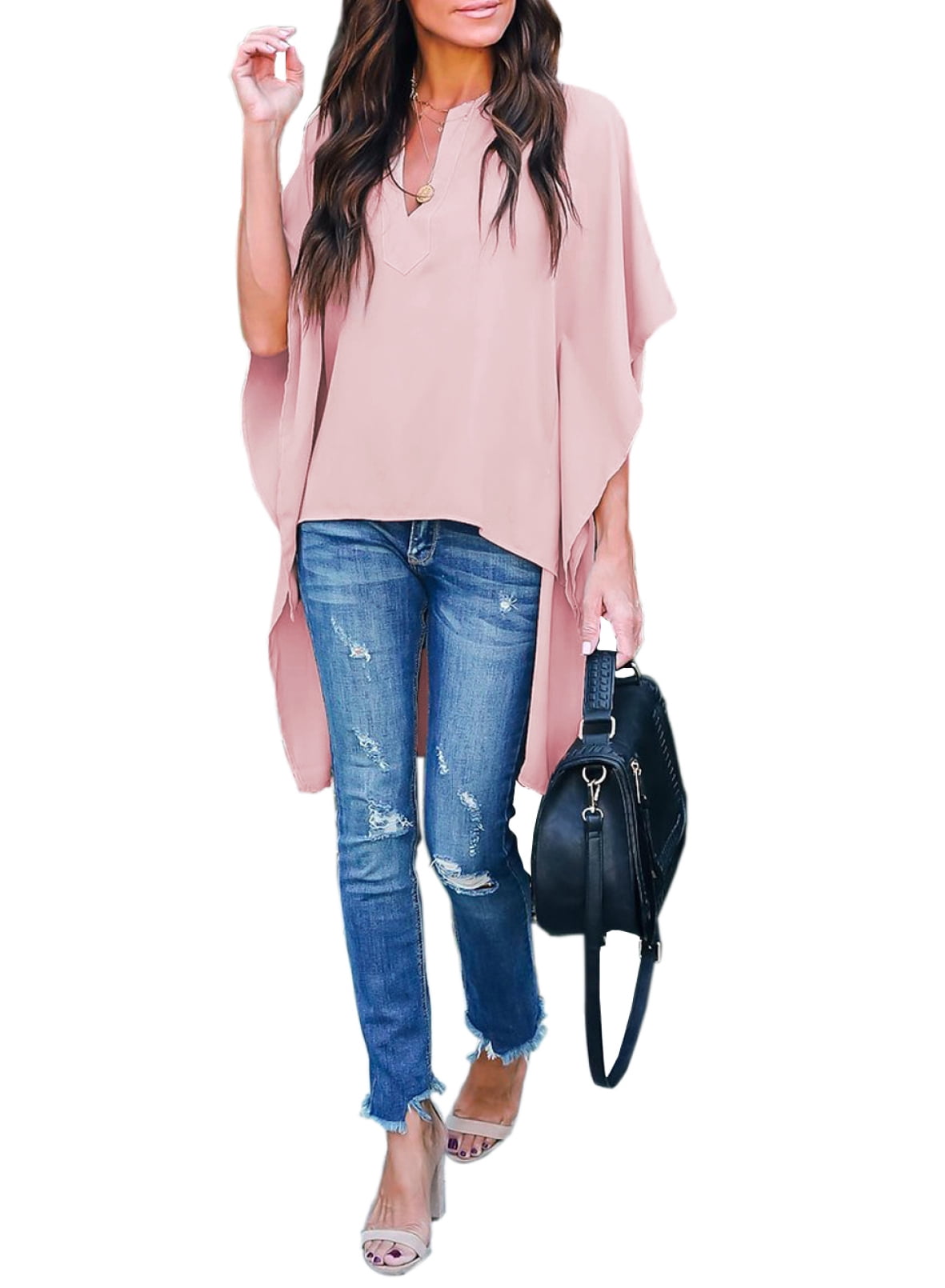 Fashion Casual Chiffon Half Sleeve 