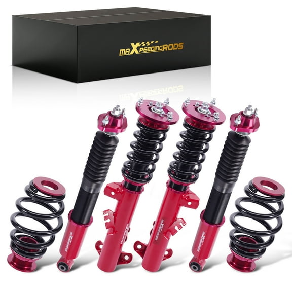 maXpeedingrods Height Adjustable Coilover for BMW E36 318i 318is 318ic 323i 323ic 323is 328i 328is 328ic M3 1990-1999, Height Adjustable Coilovers Suspension Kit, Preset Damping Lowering Kit, Red
