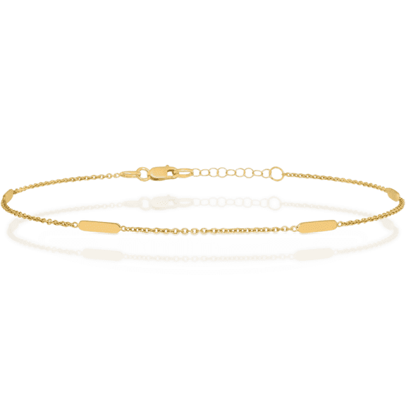 14K Solid Yellow Gold Anklet Summer Beach Foot Ankle Bracelet