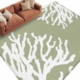 thumbnail image 2 of 6'x9' Area Rugs, Coral Sage Green Indoor Outdoor Area Rug for Living Room Bedroom, Coastal White Ocean Marine Nautical Beach Washable Bathroom Rugs Kitchen Floor Carpet Mats Home Decor Aesthetic, 2 of 8