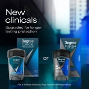 Degree Men Clinical Strength Antiperspirant Deodorant 96-Hour Sweat and Odor Protection Clean Soft Solid 5x Types of Sweat, 1.6 oz