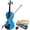Blue, variant on SolaceHue Acoustic Violin Set for Adults & Students, Full Size Violin with Case, Bow, Rosin, Shoulder Rest & Extra Strings, Solid Wood Fiddle Starter Kit (Blue)