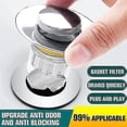 thumbnail image 2 of Wash Basin Core Bounce Drain Filter Up Bathroom Sink Plug Stopper Universal, 2 of 5
