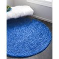 thumbnail image 2 of Unique Loom Solo Solid Shag Collection Area Modern Plush Rug Lush & Soft, 7' 0 x 7' 0 Round, Periwinkle Blue, 2 of 15
